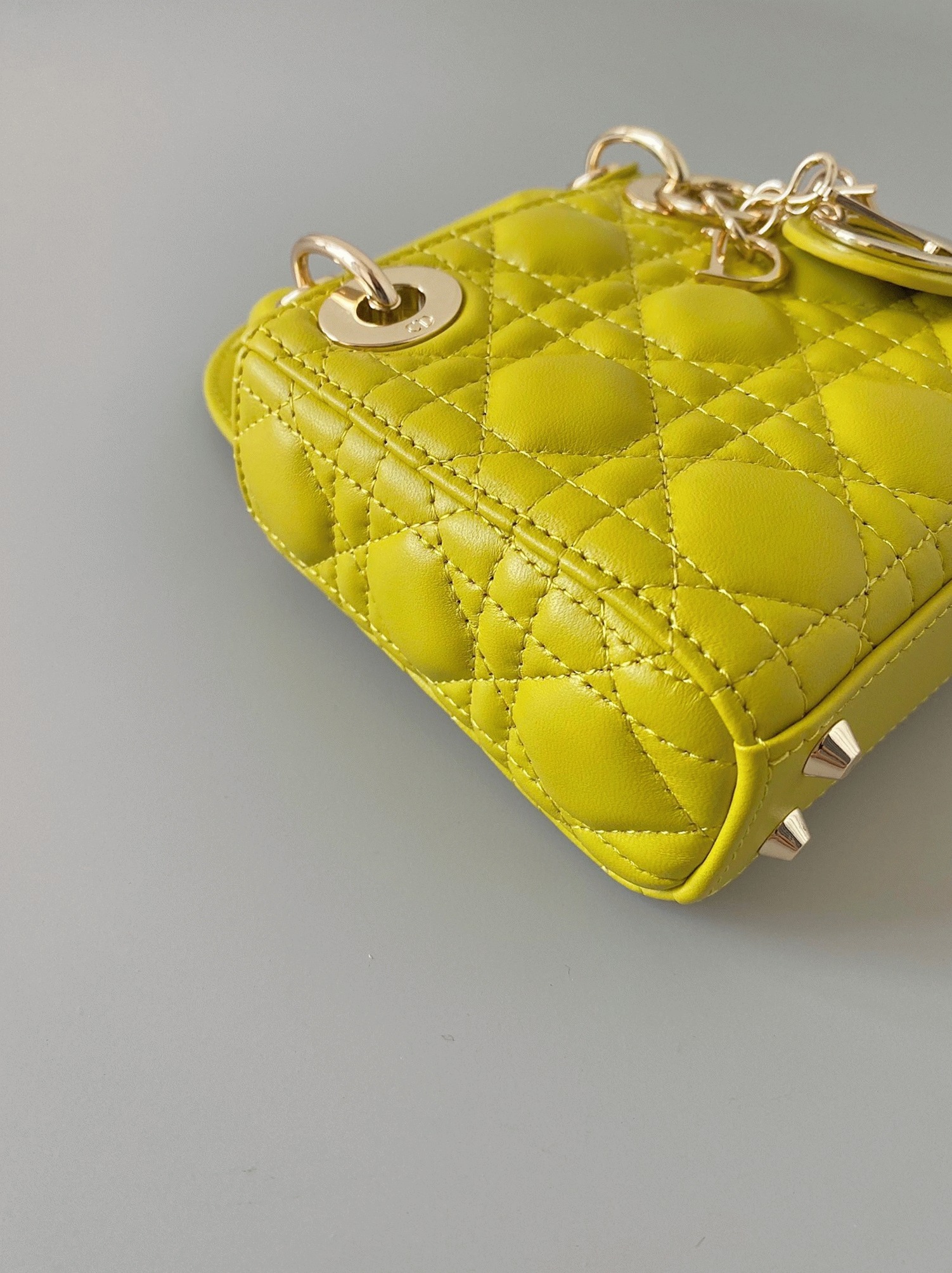 D10r Lady D10r Micro Bag Fake in Yellow Cannage Lambskin