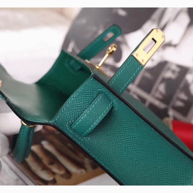 Malachite Epsom ReplicaLuxury H**me5 Kelly 20cm Handbag