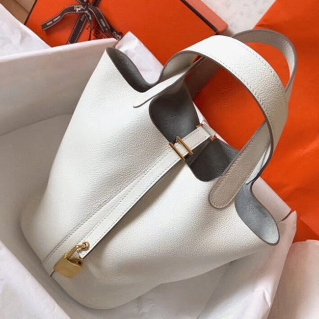 White luxury replica H**me5 Picotin Lock 22cm handbag