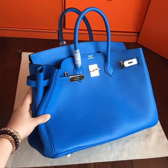 Blue Hydra Fake Designer H**me5 Birkin 35cm Bag