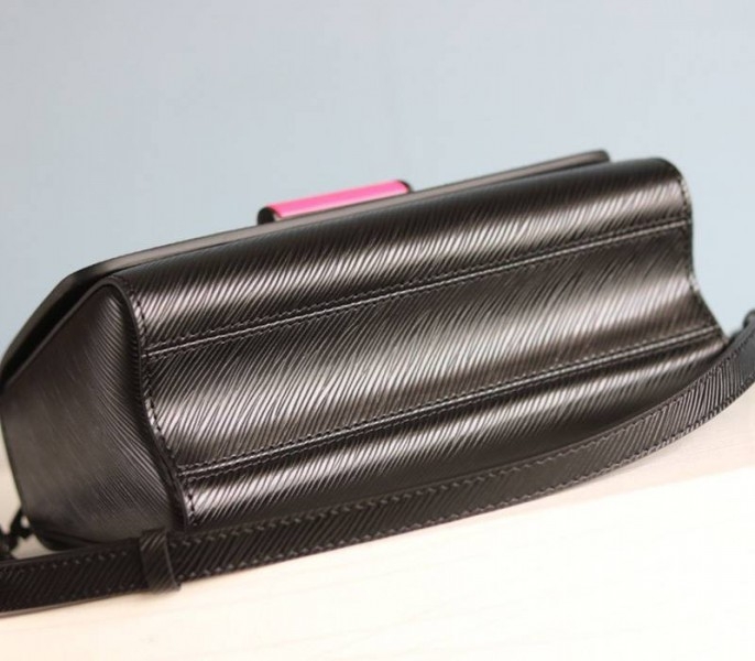 L0vis Vvtt0n Epi Leather Twist MM Bag With Black Vibrant Pink Twist Lock