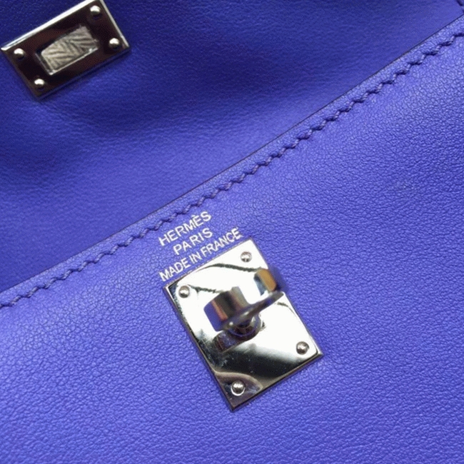 Blue Swift Leather Replica H**me5 Kelly Danse Shoulder Bag