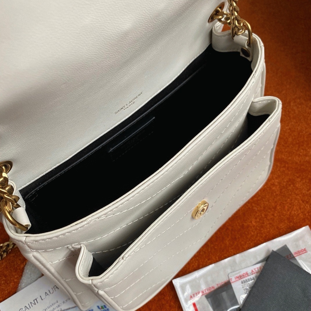 Fake Sa1nt Lau*nt Niki Baby Chain Bag White