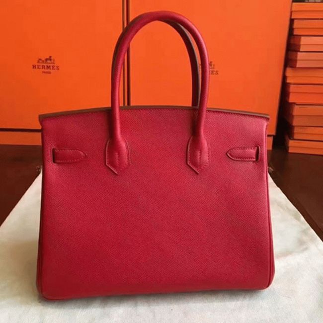 preM1vm red fake h**me5 birkin 30cm high quality handbag