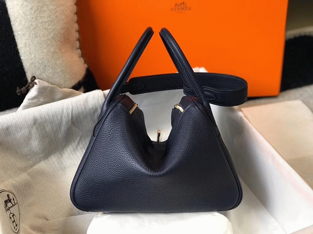 Fake designer H**me5 Lindy 26cm handbag in navy blue