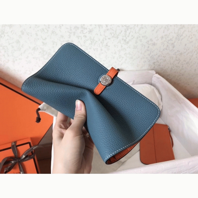 Jean orange fake H**me5 Dogon duo wallet