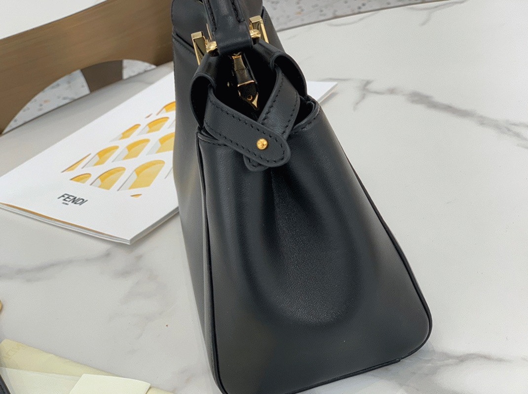 Top Quality Replica F**di Peekaboo Mini Bag In Black Nappa Leather