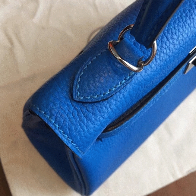 Blue Clemence Replica H**me5 Kelly 25cm Chic Tote