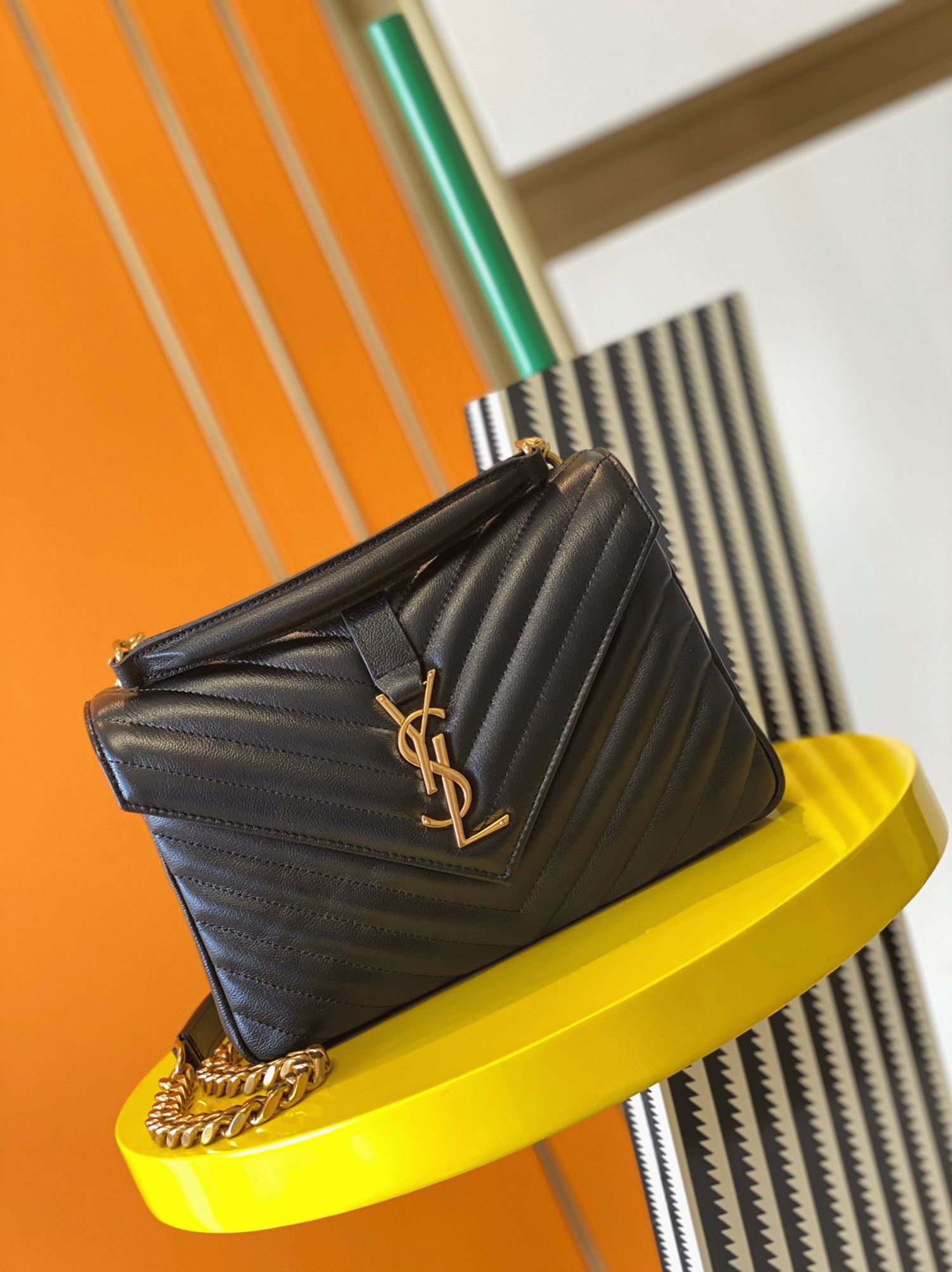 Replica Sa1nt Lau*nt College Medium Chain Bag Noir