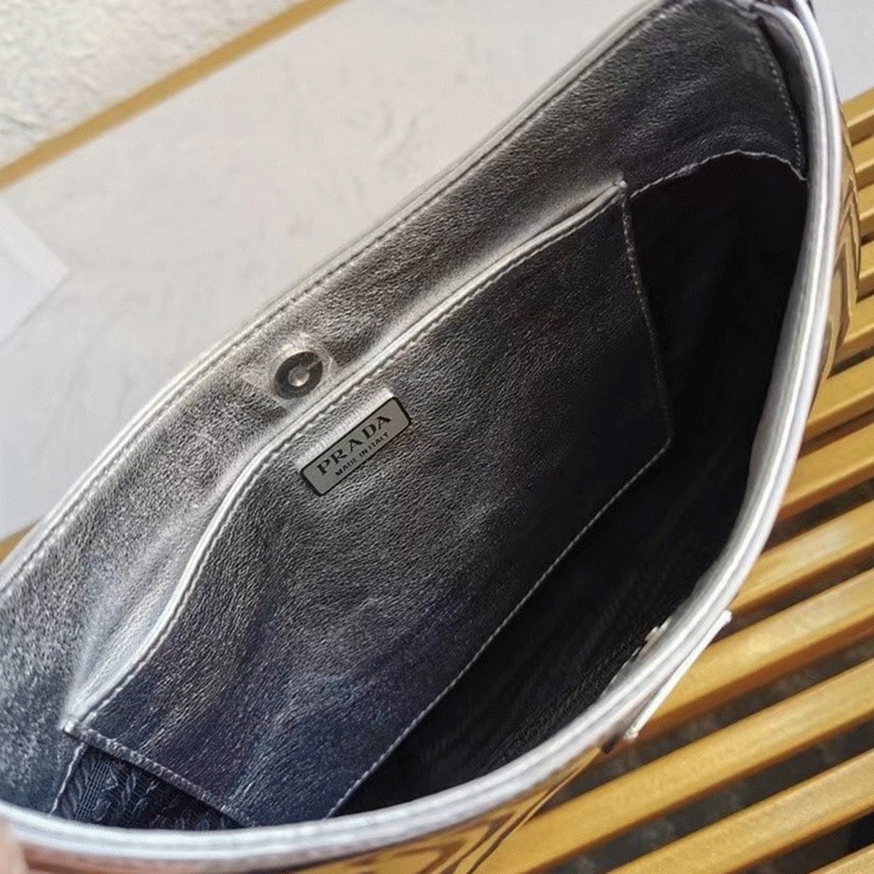 Silver Pra*a Cleo Small Bag Fake