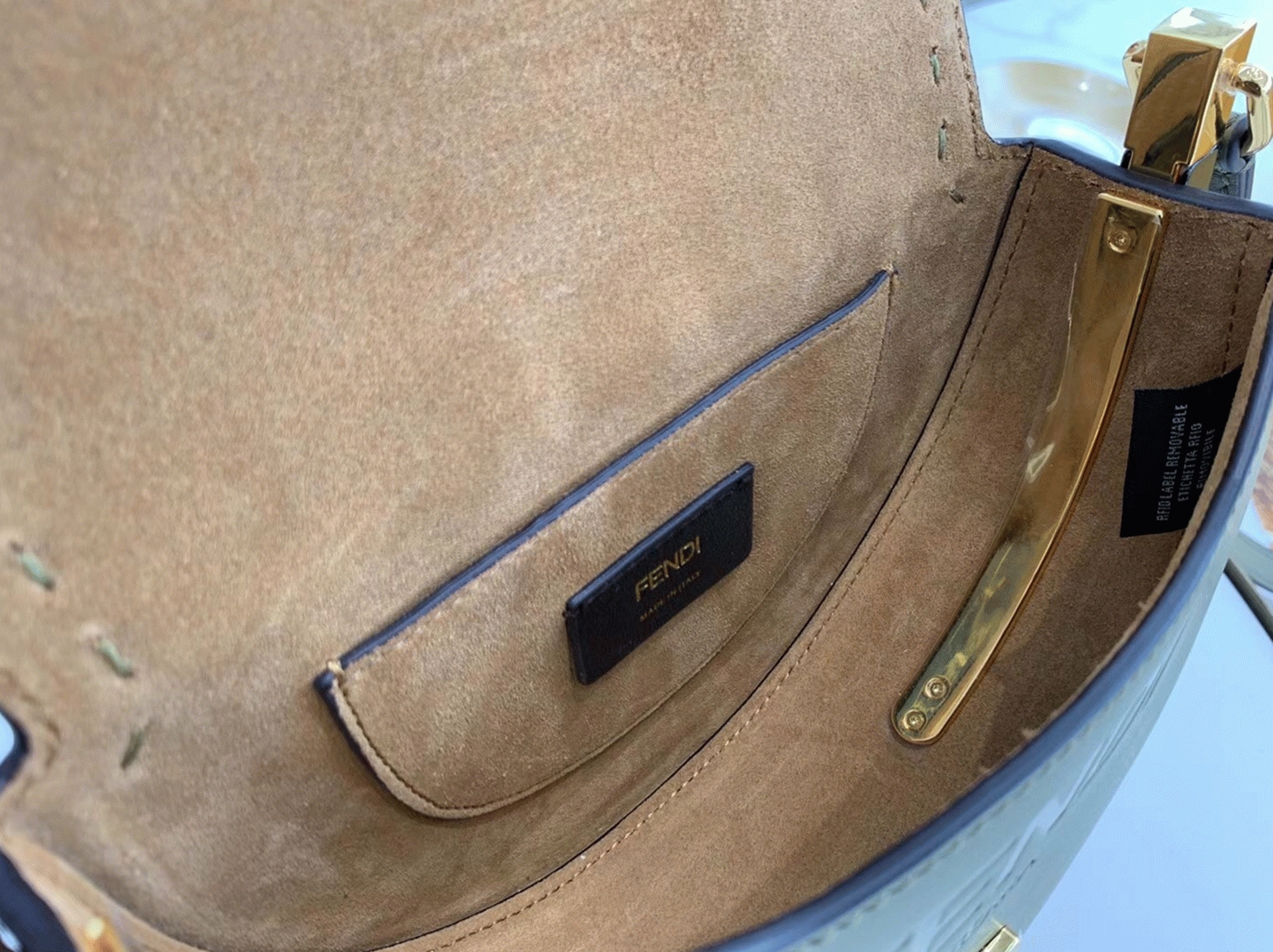 Top Quality Knockoff F**di Moonlight Saddle Bag In Green Calfskin