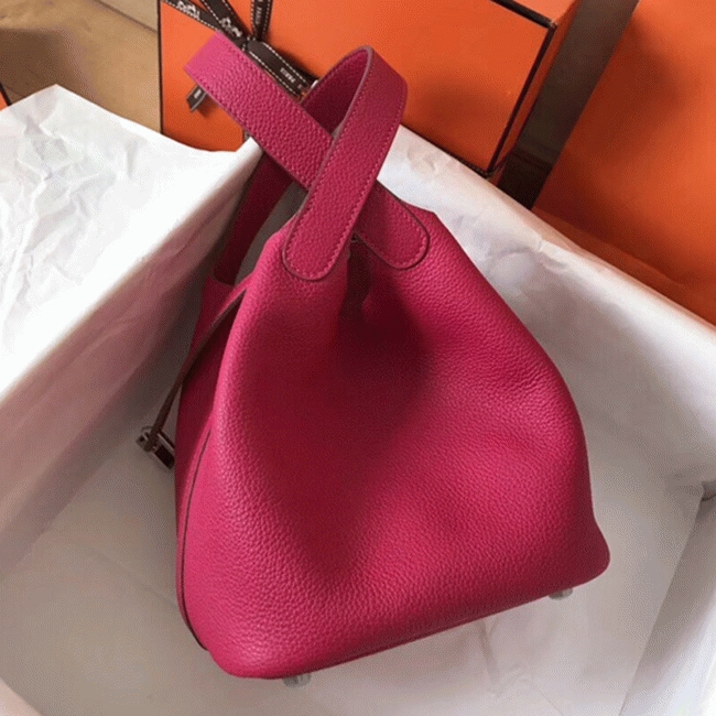 Peach knockoff H**me5 Picotin Lock 22cm handbag