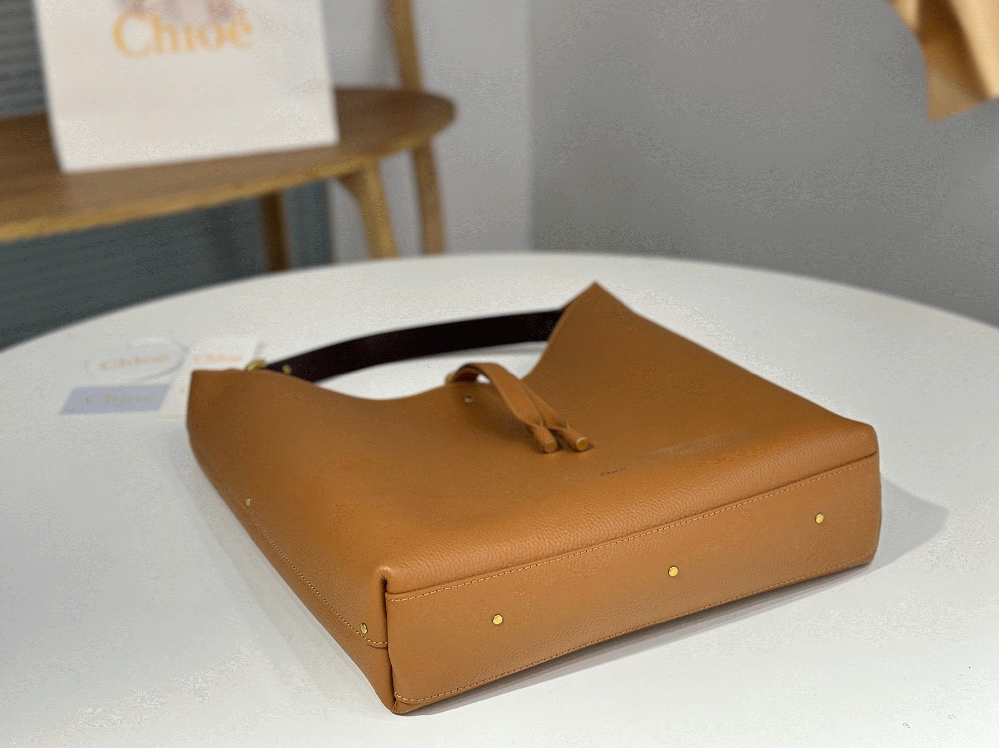 top quality fake Ch10e marcie hobo bag in brown grained leather