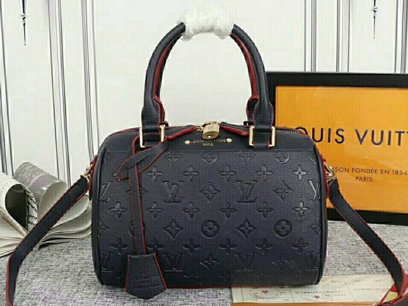 L0vis Vvtt0n Monogram Empreinte Speedy Bandouliere 25 Handbag In Navy Blue