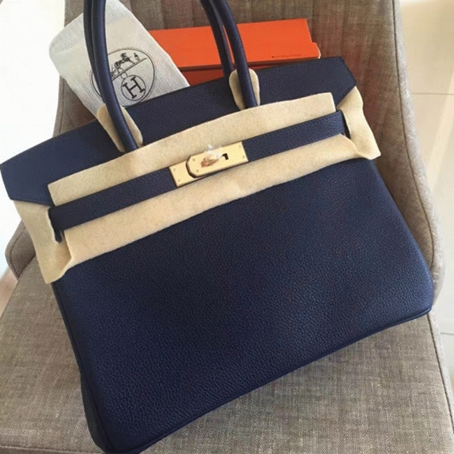 Sapphire Color Imitation H**me5 Birkin 35CM Purse