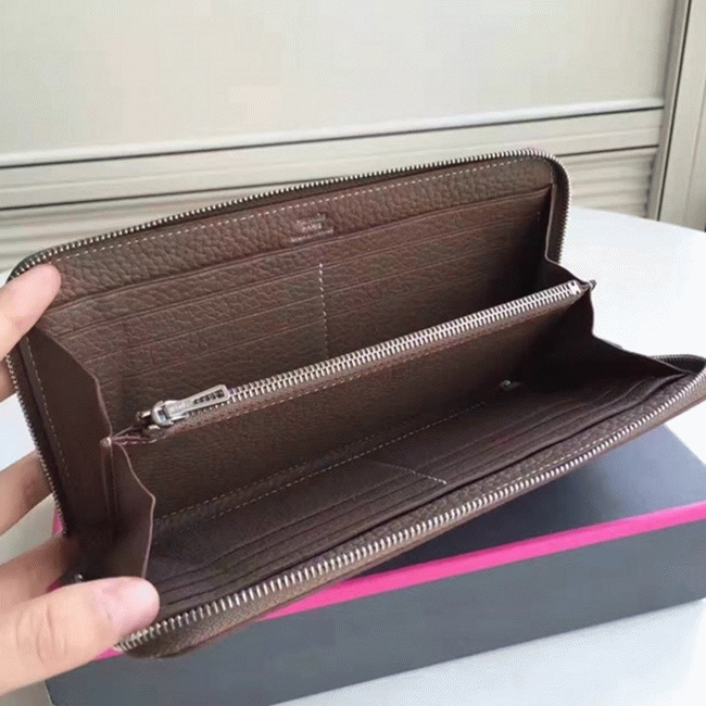 Etoupe Luxury Replica H**me5 Wallet Azap Zipped