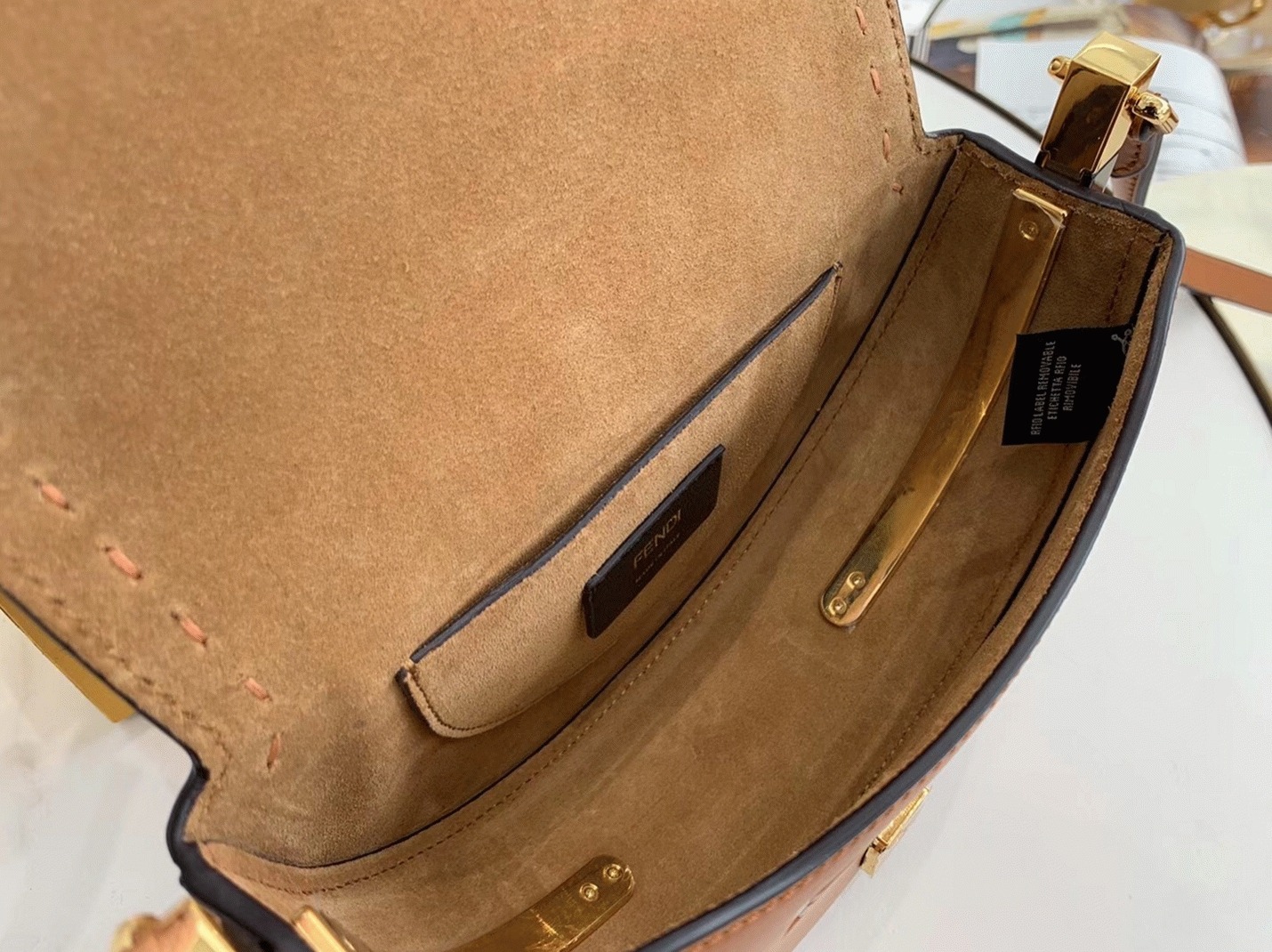 Top Quality Fake F**di Moonlight Saddle Bag In Brown Calfskin