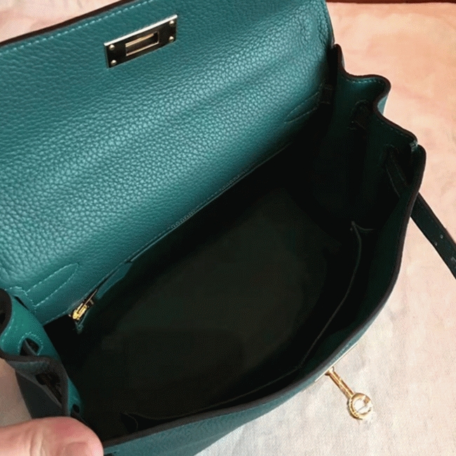 Malachite Clemence Copy Designer H**me5 Kelly Retourne 28cm Bag
