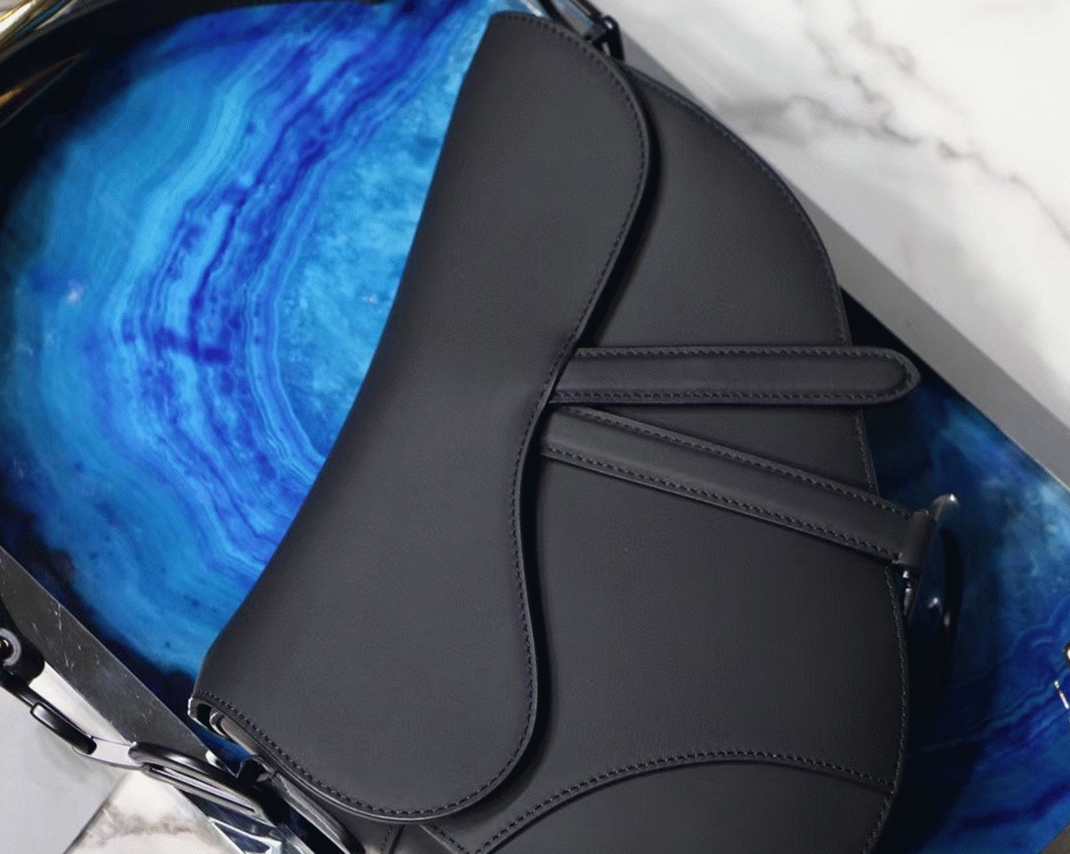 D10r Saddle Mini Bag Knockoff in Black Ultramatte Calfskin