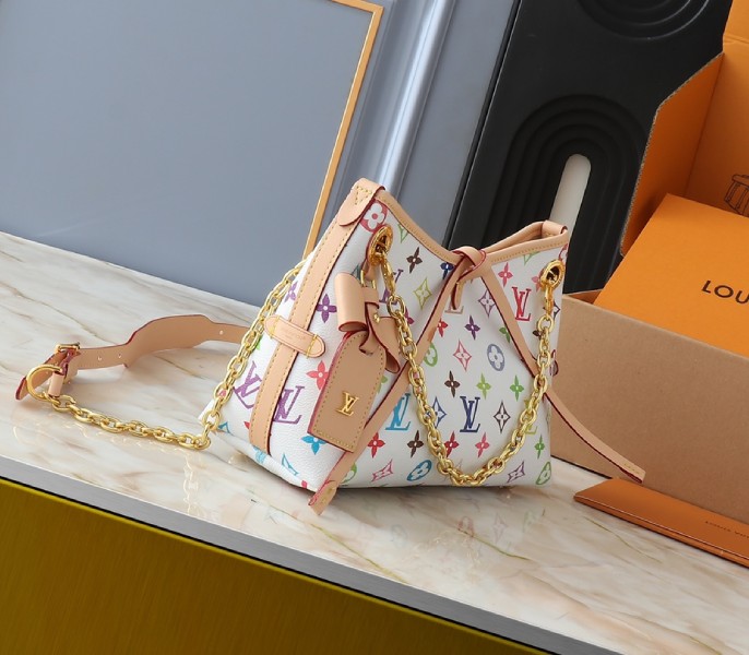 LV X TM Multicolored CarryAll BB In White