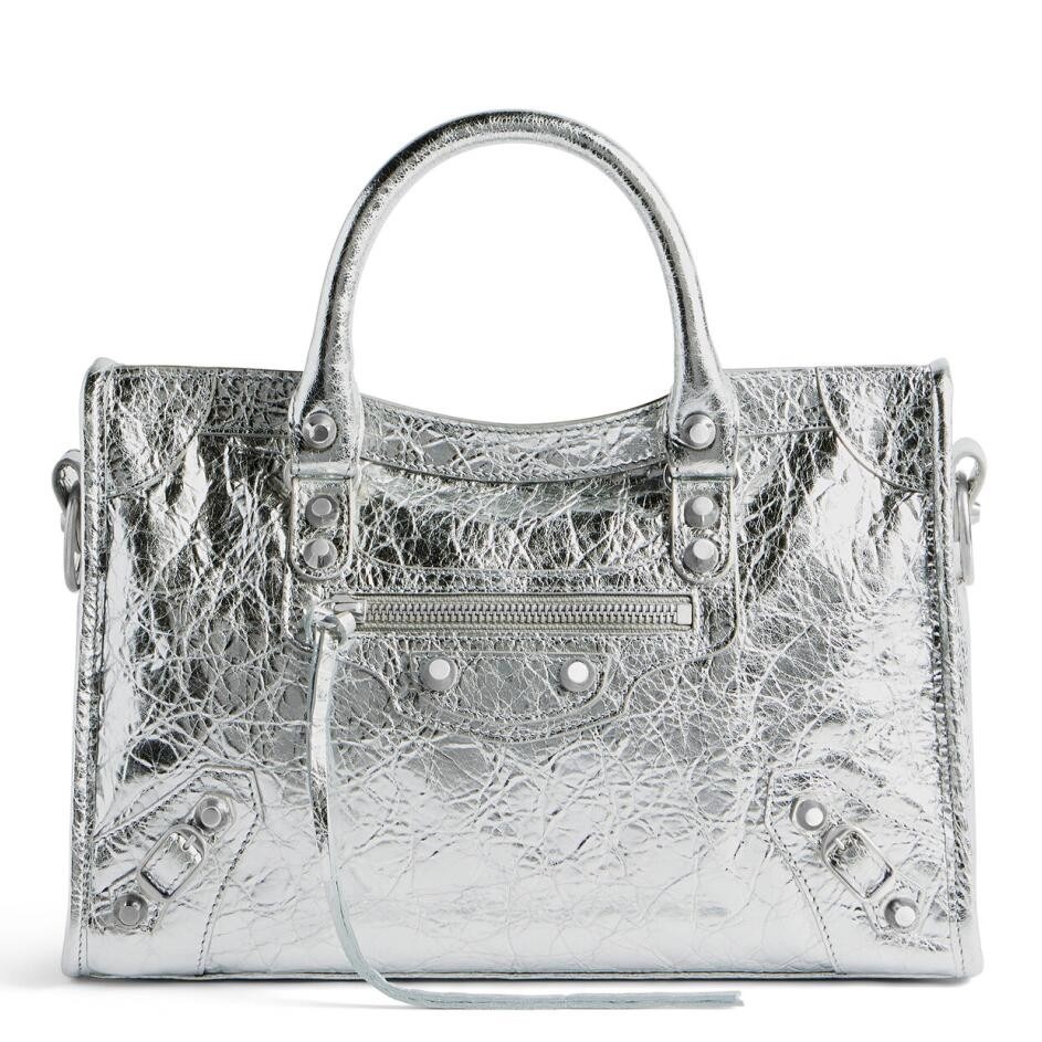 Knockoff Ba1en*iaga Le City Small Bag Silver Metallic Lambskin