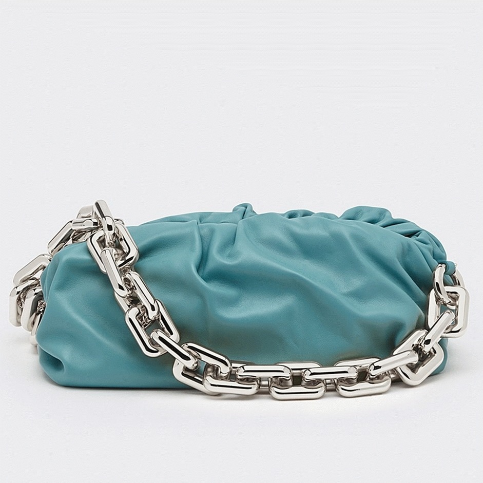 Faux B0tt*ga Ven*ta The Chain Pouch Bag Lake Green