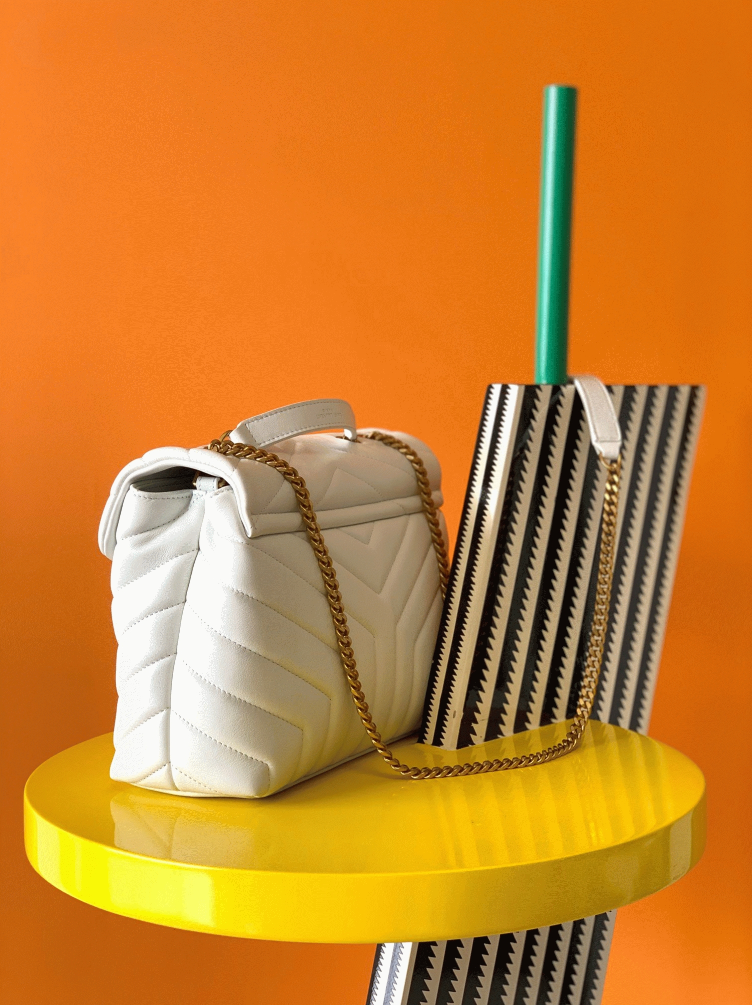 Replica Sa1nt Lau*nt LouLou Small Chain Bag White