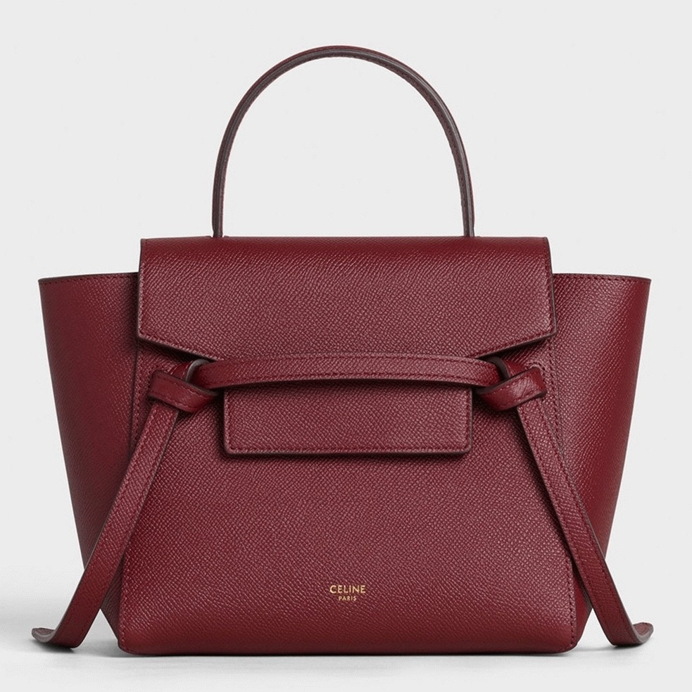 Ce1i*e Belt Nano Bag Fake in Bordeaux