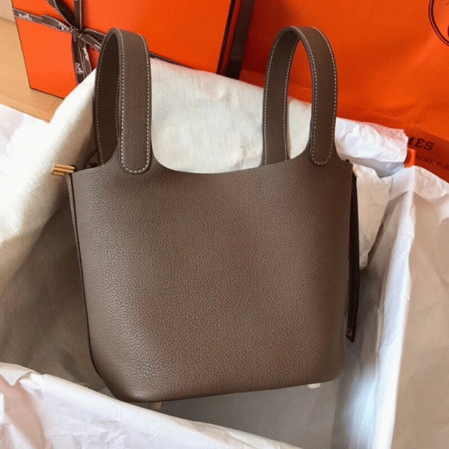 Taupe best replica H**me5 Picotin Lock 22cm handbag