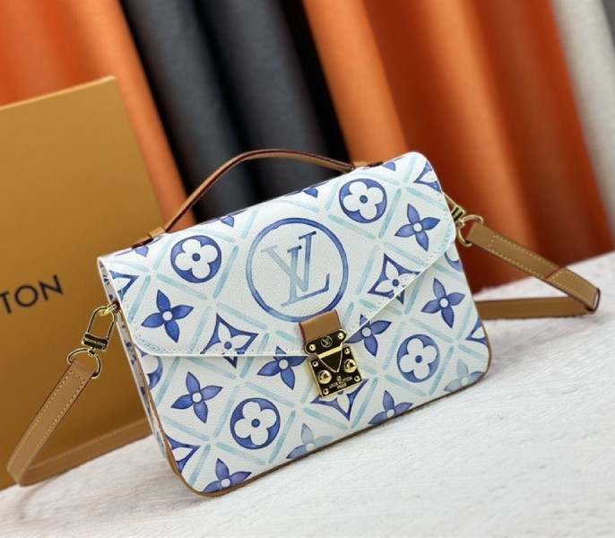 L0vis Vvtt0n LV By The Pool Monogram Tiles Canvas Metis Handbag In Lagoon Blue