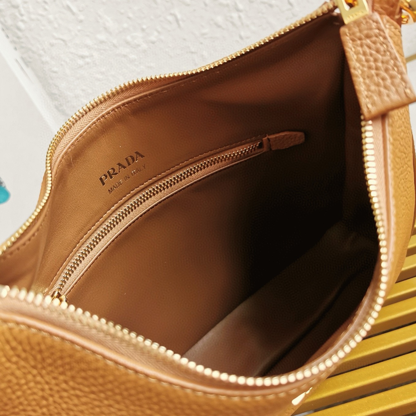 Designer Pra*a Shoulder Bag Replica in Brown