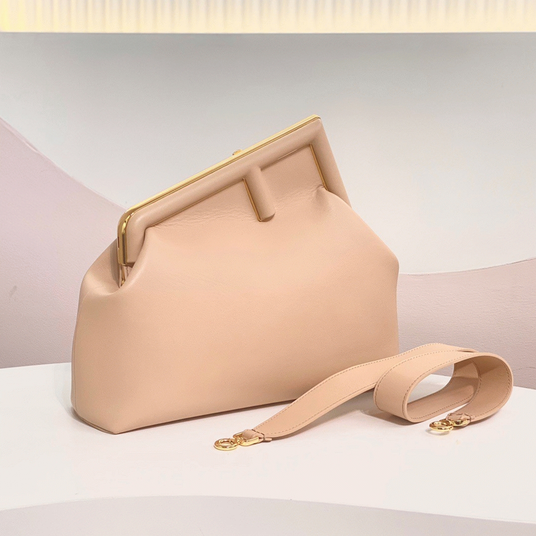Top Quality Fake F**di First Medium Bag In Powder Pink Nappa Leather