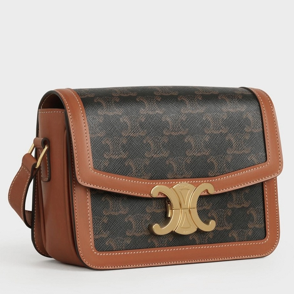 Top Quality Replica Ce1i*e Triomphe Teen Bag In Black Triomphe Canvas