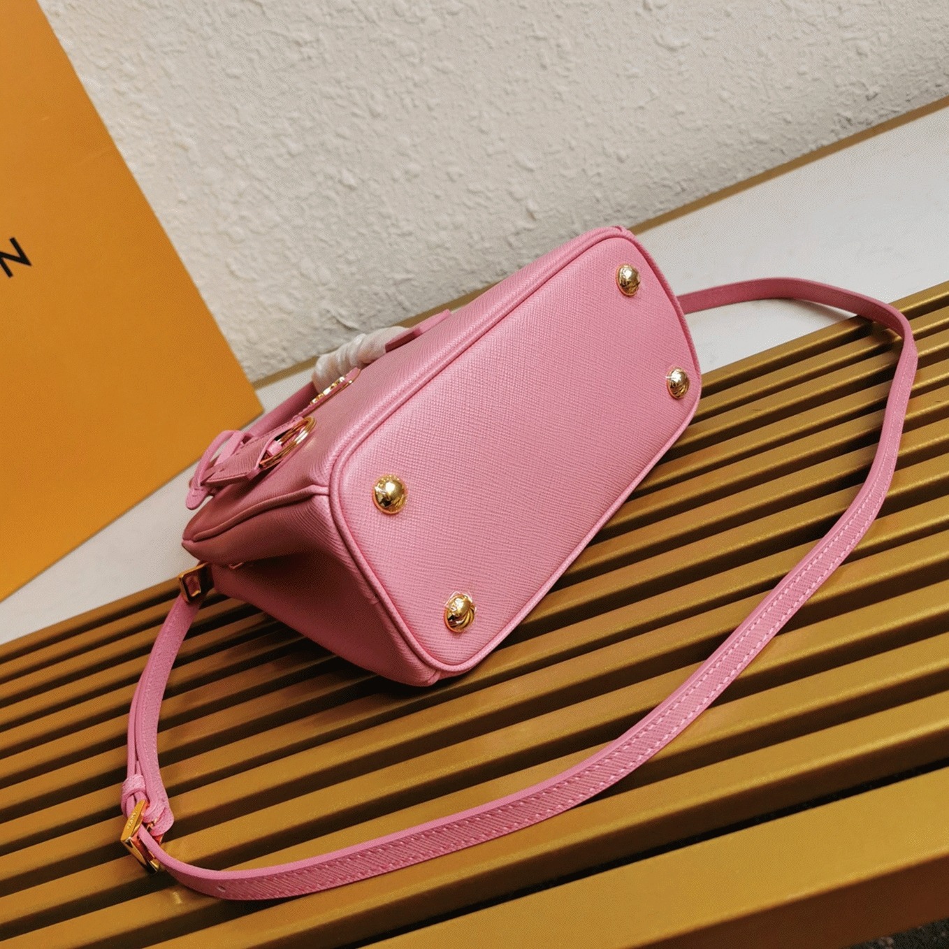 Pink Pra*a Mini Galleria Bag Fake