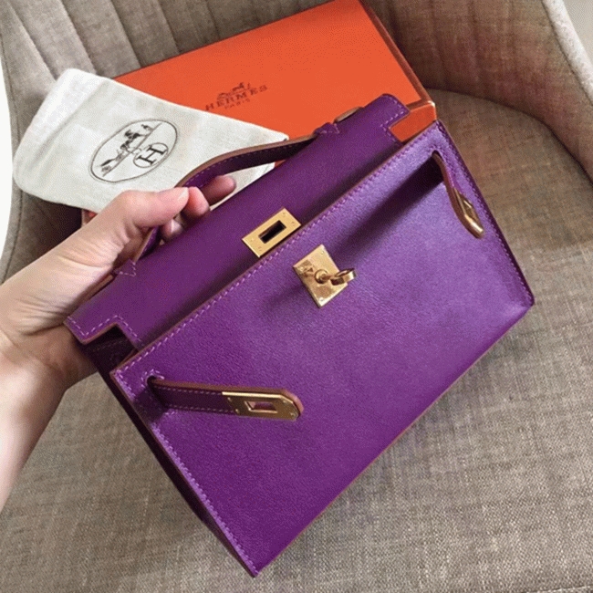 Cyclamen Swift Fake H**me5 Kelly Pochette Feminine Clutch