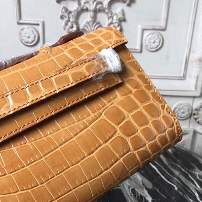 Camarel Crocodile Fake H**me5 Kelly Cut Clutch Rich Color Handbag