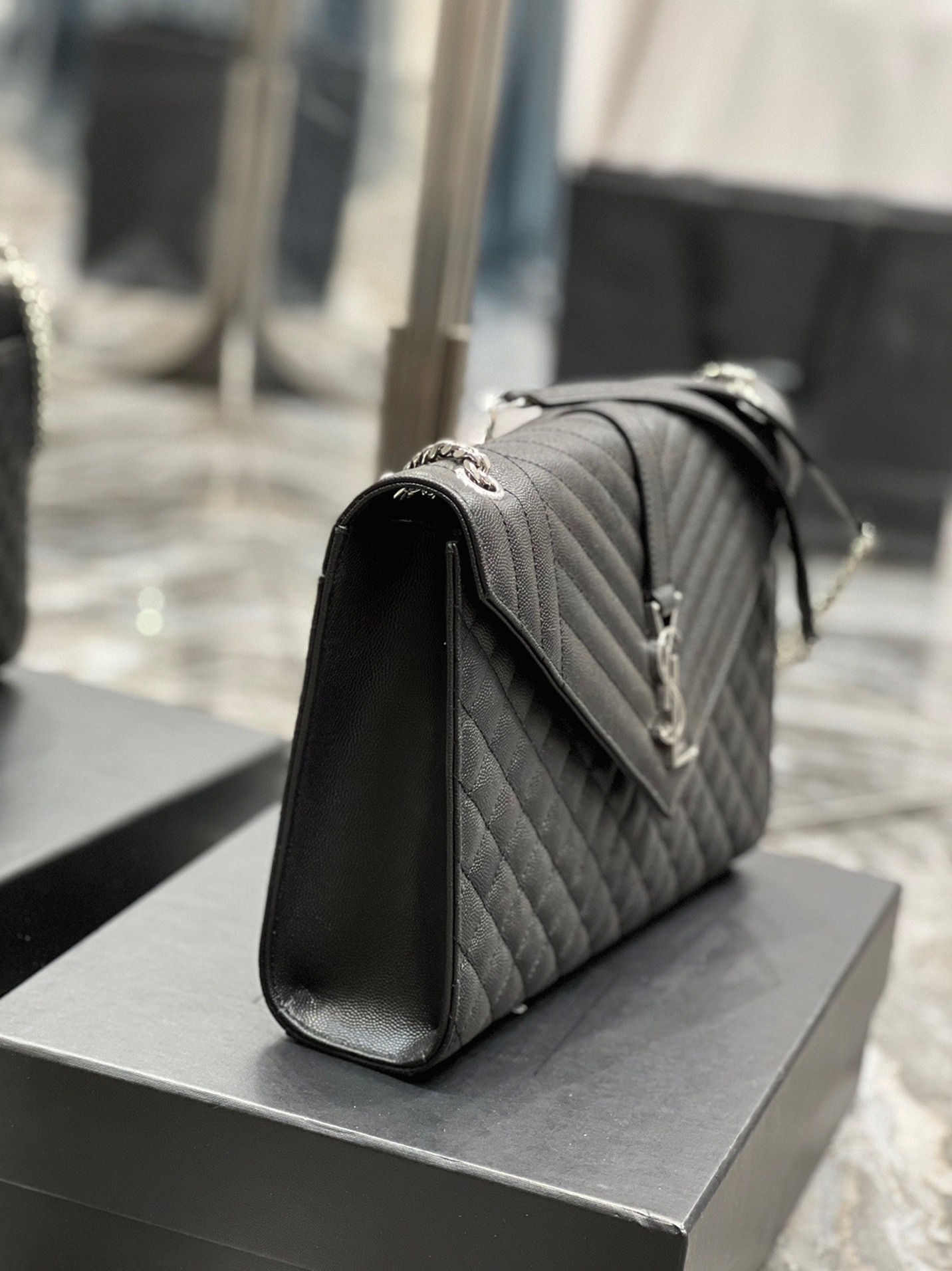Replica Sa1nt Lau*nt Envelope Large Bag Noir