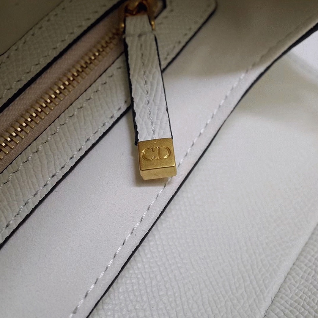 D10r Saddle Bag Replica in White Grained Calfskin