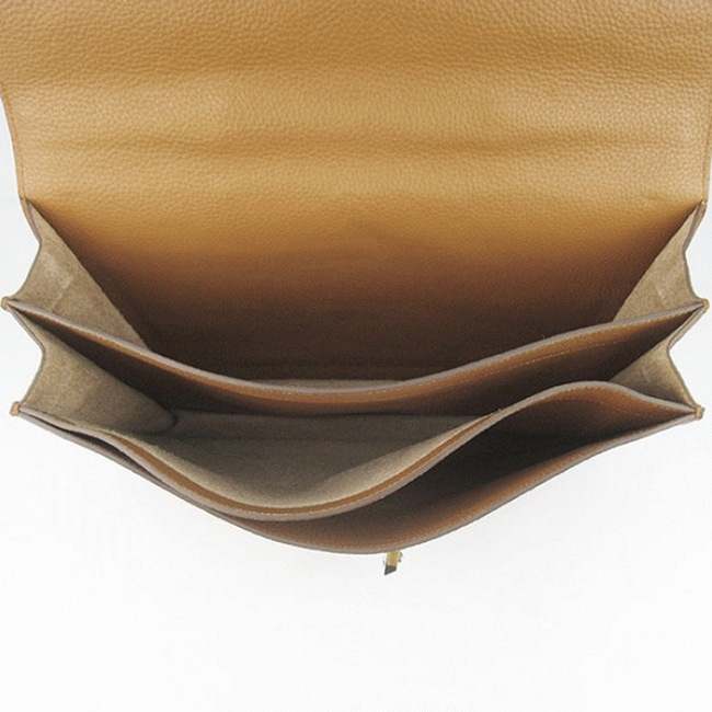 Brown Calf Leather Fake H**me5 Sac A Depeches 38cm Briefcase
