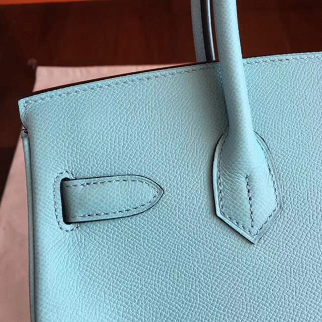 Blue Atoll Color Faux Designer H**me5 Birkin 35cm Handbag