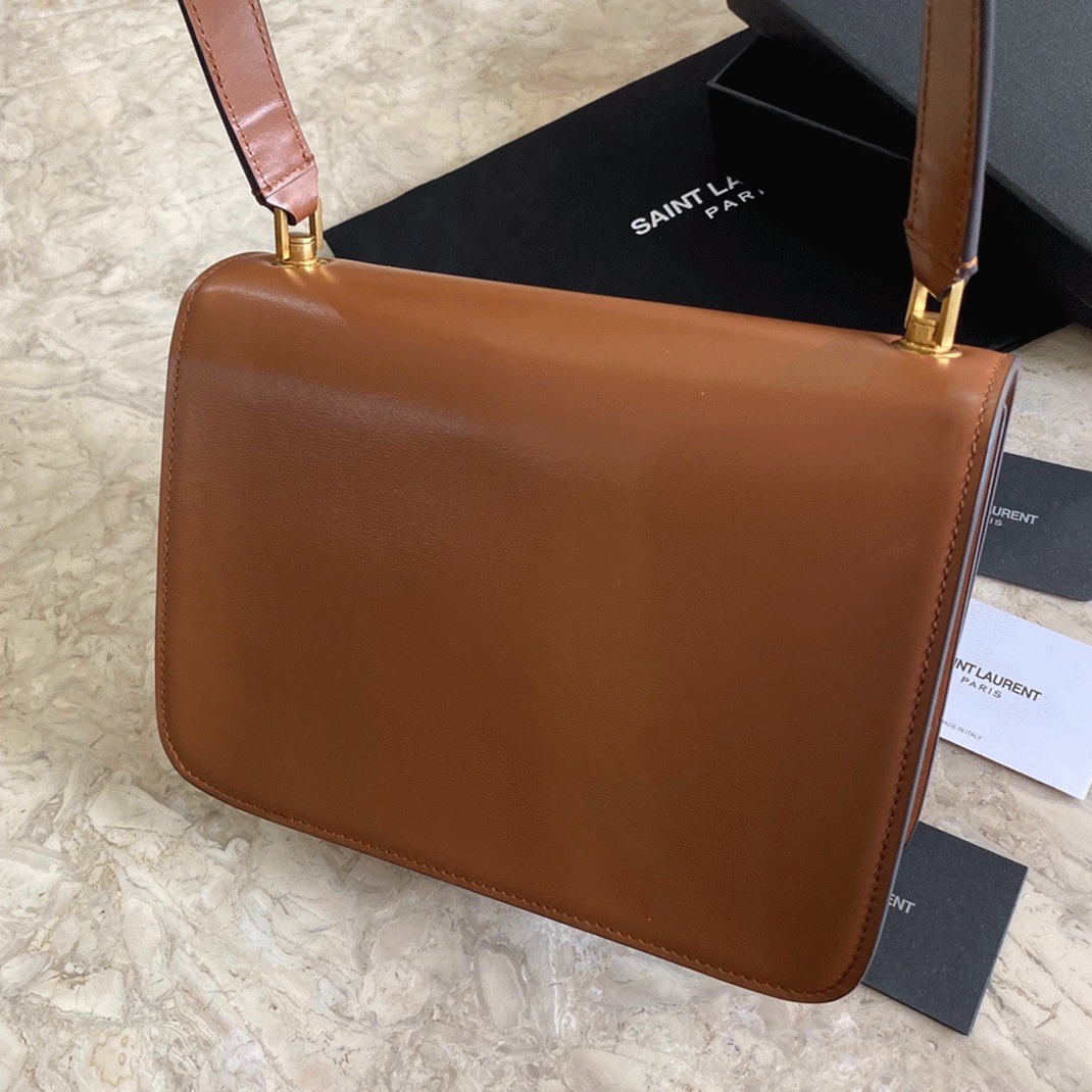 Fake Sa1nt Lau*nt Le Carre Satchel Bag Brown
