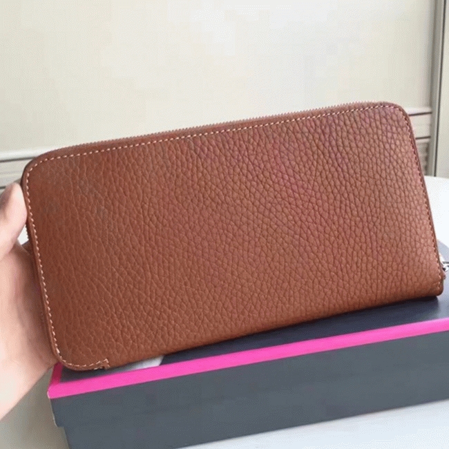 Brown Luxury Replica H**me5 Wallet Azap Zipped