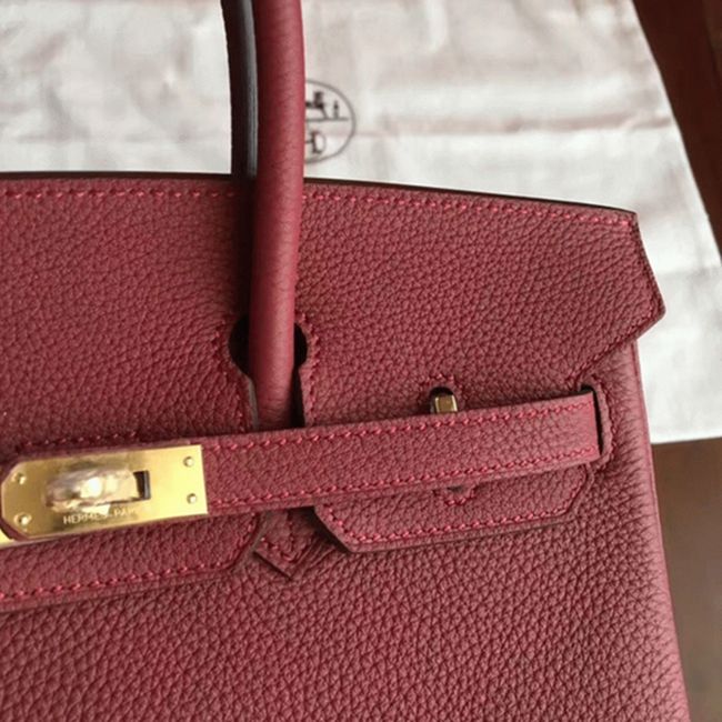 Bordeaux H**me5 Birkin 25cm Faux Quality Replica