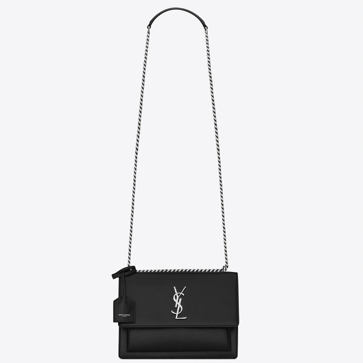 Knockoff Sa1nt Lau*nt Sunset Medium Chain Bag Noir Calfskin