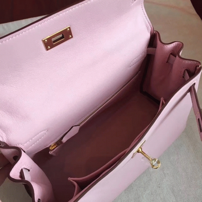 Rose Dragee Swift Replica High Quality H**me5 Kelly Retourne 28cm Bag