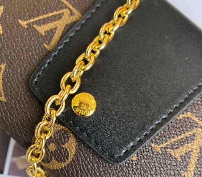 L0vis Vvtt0n Monogram Canvas Padlock On Strap Bag In Black