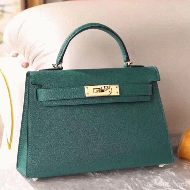 Malachite Chevre Replica Luxury H**me5 Kelly 20cm Bag