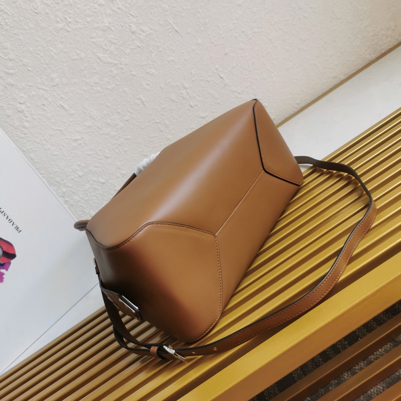 Pra*a S*pernova Medium Top Handle Bag Replica in Brown
