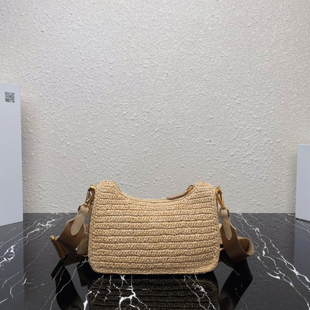 Pra*a Re-Edition Shoulder Bag Knockoff in Beige