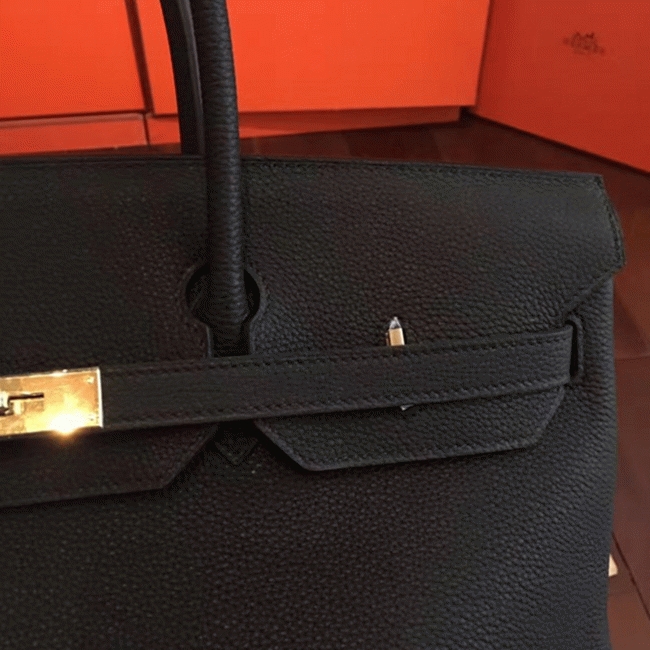 Black Replica H**me5 Birkin 40cm Oversized Handbag